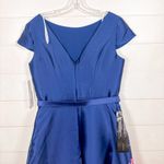 Kay Unger NEW Ina Peony Floral Belted Blue Pink Midi Dress, Size 6 MSRP $318 Photo 10