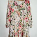 Maaji  Madeleine Tunic Pink Floral Flowy Mini Dress Cocoon of Love Photo 2
