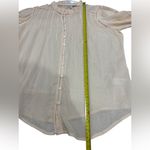 Faherty  Womens Willa Blouse Vanilla Cream Light Peach Organic Cotton Size Large Photo 11