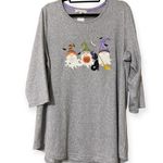 Indigo Soul women’s size 3XL Halloween Gnomes cat bats hats Hacci grey Tunic Top Gray Photo 0