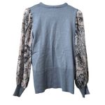 89th Madison Women Size Small Sweater Blouse Long Sleeves Floral Lightweight Blue Photo 1