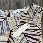 Olivaceous  Boho Linen Sleeveless Blouse Size Medium NWT Tropical Palm Print Photo 2