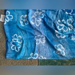 Vintage Hibiscus Collection Hawaii dead stock blue white flower long sarong, OS Photo 8