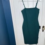 Lulus Paulina Forest Green Bodycon Midi Dress New with Tag W1942 Sz M Photo 4