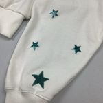 Beyond Lost NYC White Crop Pullover Hoodie with Coastal Blue Sequins Size undefined Photo 3