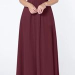 Azazie Red Asymmetrical Pleated Maxi Gown Photo 2