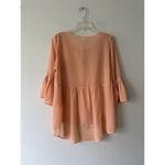Ambiance Apparel Women's Sheer See Through Blouse Sz L Short Sleeve Lightweigt Size L Photo 5
