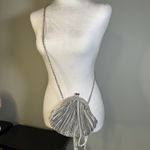 VTG Franchi Silver Pleated Clutch Evening Bag Chain Strap Embellished Photo 1