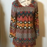 Moa Moa MOA OFF THE SHOULDER BOHEMIAN PATTERNED TUNIC SIZE SMALL Photo 3