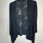 Active Basic Black Lightweight Burnout Open Front Cardigan Women's Small Photo 2