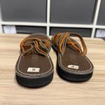 Plaka. Oceanside Beach Flip Flop Sandals in Orange and Gray Brown Size 9 Photo 3