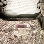 Coach  Maggie Python Madison Embossed Leather Beige Grey Snake Shoulder Bag Hobo Photo 2
