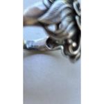 Vintaghe 925 Sterling Silver Carved Rose Flower Ring size 10 Signed Stamped Photo 12