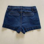 Women’s Sailor Button Front Denim Shorts Size 7 Dark Wash Stretch High Waist Photo 1