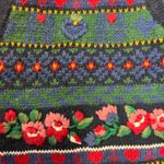 Erika Vintage Fair Isle Floral Knit Vest Button Front V-Neck Women's M Photo 1