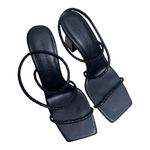 Dear Frances Rohe 70 Black Strappy Heels Size 7 Photo 2