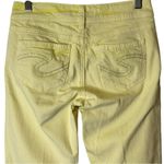 Silver Jeans Suki Capri Womens Pale Yellow Denim Pants Pockets 26 L4016SCLW13 Photo 4