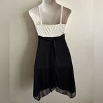 Sweet Storm Chic Asymmetrical Black and White Empire Waist Dress L Photo 1