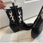 Black and White MidCalf Cowboy Boots Size 7 Photo 2