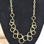 Source Unknown Fashionable Brushed Gold Tone Linked Circle Chain Bubble NWOT Bib Necklace Photo 0