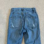 Good American  Good Straight Split Pocket Jeans Blue Raw Hem Cropped Womens Sz 26 Photo 6