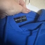 White Fox Boutique  Hoodie Sz S/M in Blue Cursive Photo 2