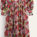 Boden Curved Waist Maxi Dress in Multi Moire Bloom Size 12 Large Bohemian Floral Red Photo 1