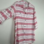 NWT Dotti 100% Cotton Pink & White Striped Longline Button Down Blouse Top Sz Lg Photo 3