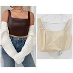 Isalis NEW  faux leather bustier corset crop top Photo 1