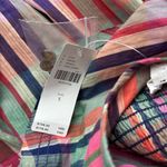 Anthropologie NWT Pilcro  Multicolor pink combo plaid babydoll mini dress size S Photo 1