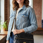 Fossil ‎ Maddox Leather Twist Lock Crossbody Satchel Photo 0