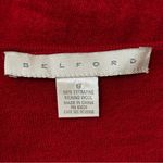Belford Women’s Size S Red Merino Wool Knit Cross Over Drape Front Sweater Photo 3