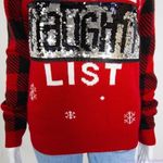 No Boundaries  Christmas Ugly sequins‎ Sweater, On the naughty list, women size L Photo 4