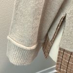 Hem & Thread  Cream Sweater Plaid Hem Panel NWT Photo 3