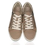 Taos Z Soul Canvas Sneakers Women's Size 9 Side Zip Lace Up Tan Beige Neutral Photo 6