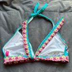 Victoria's Secret Blue and Pink Bikini Top with Psychedelic Print Photo 3