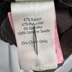 Ecru  Boxy Top Medium Oversized Brown with Suede Trim Lagonlook Photo 4