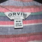Orvis  Linen/Rayon Multicolor Striped Shirt Women Top Size Medium Photo 2
