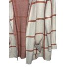 Loft Cream Burnt Orange Plaid Knit Blazer Cardigan Sweater Women Size Medium Photo 4
