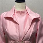 1960s Bubblegum Pink Daisy Floral Embroidered Mod Dress & Jacket Two Piece Set Size 6 Photo 13