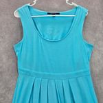 Chadwick's  Blue Sleeveless Pleat Flare Midi Long Boho Cotton Dress Large Photo 2