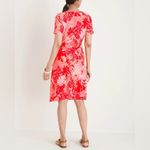 Chico's Chico’s Red Tropical Side Tie Short Sleeve Tee Shirt Dress 1 / US8-10 Photo 4