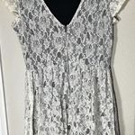 love on a hanger New  Dress sz M Ivory & Black Crochet Lace Short Sleeve Lined Photo 6