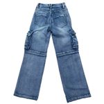 Vibrant MIU Baggy Jeans Sz S Blue Denim Cargo Wide Leg Skater Grunge Emo Y2K Photo 3