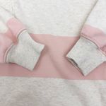 Aerie  Prep Rally Rugby Oversized Sweatshirt Striped Dusty Pink Collared Polo Photo 8