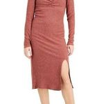 INC International Concepts Sweater Dress Sweetheart Neckline Ribbed Brown L Size L Photo 0