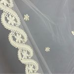 Vintage 1970s Wedding Dress Lace Belt Long Veil Handmade Cream Pale Yellow Retro Photo 15