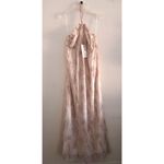 Lush Clothing Lush Halter Top Printed Open Back Maxi Dress Ash Mauve Small NEW Photo 2