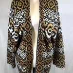 Ruby Rd  Favorites black tan southwestern aztec print cardigan sweater size 1X Photo 1