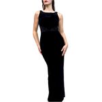 Harlow Vintage Black Velvet High Neck Sheer Panel Romantic Goth Gown Size 6 Photo 1